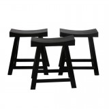 STOOL PAGODA TEAK BLACK - CHAIRS, STOOLS